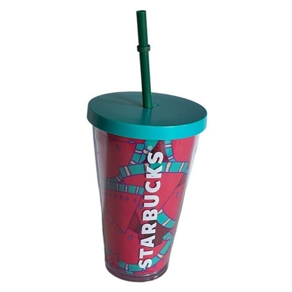 Starbucks 16oz Grande Watermelon Summer Tumbler ToGo Lid Straw 2014 Cold Cup Ret - Picture 1 of 6
